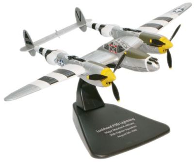 Oxford Aviation's 1:72 scale USAAF Lockheed P-38J Lightning Interceptor - Major Maurice McLary, 55th Fighter Squadron, 20th Fighter Group, RAF Wittering, England, 1943