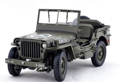 Welly's 1:18 scale US 1/4 Ton Willys Jeep - Top Down